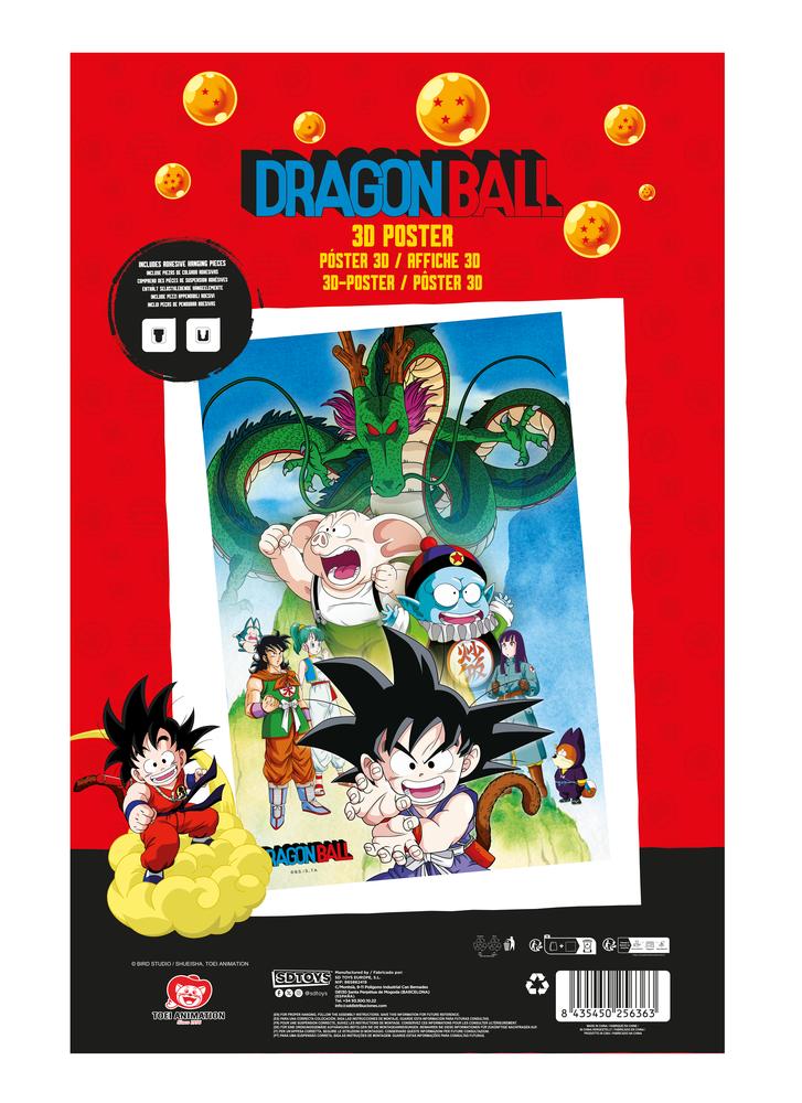 POSTER 3D 38X58CM SHENRON AND HEROES DRAGON BALL