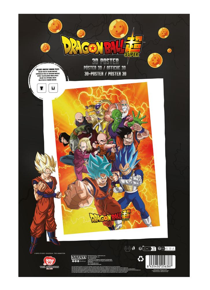 POSTER 3D 58X38CM UNIVERSAL SURVIVAL HEROES DRAGON BALL SUPER
