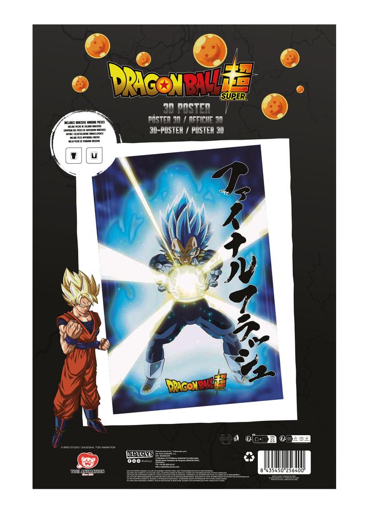 POSTER 3D 58X38CM UNIVERSE SURVIVAL VEGETA DRAGON BALL SUPER