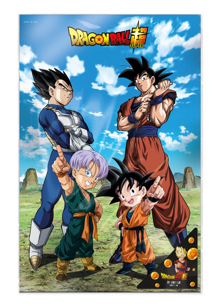 POSTER 3D 58X38CM BATTLE OF GODS GOKU VEGETA FAMILY DRAGON BALL SUPER