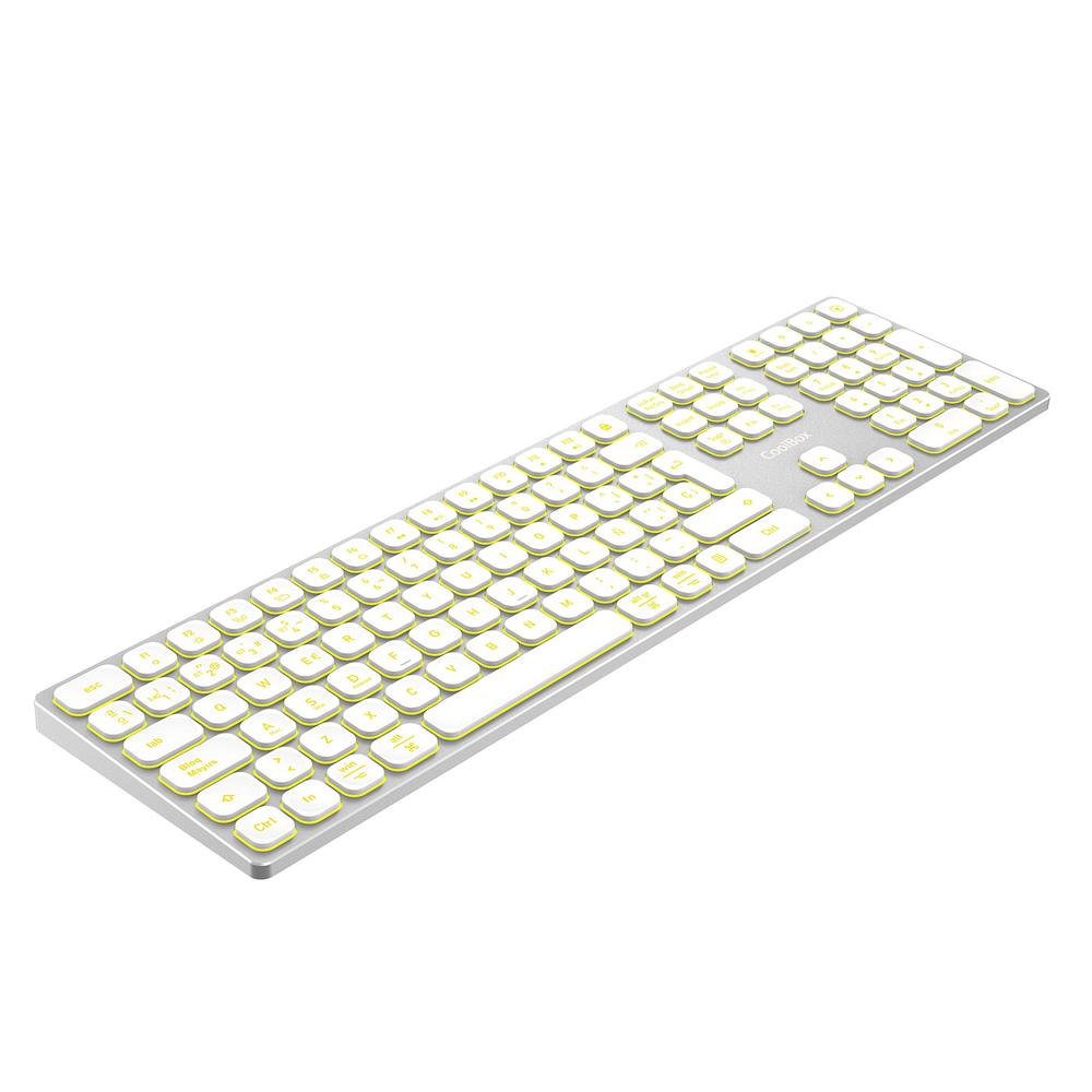 TECLADO INALAMBRICO RETROILUMINADO COOLBOX MOONLIGHT KEY B431 PLATA BLANCO