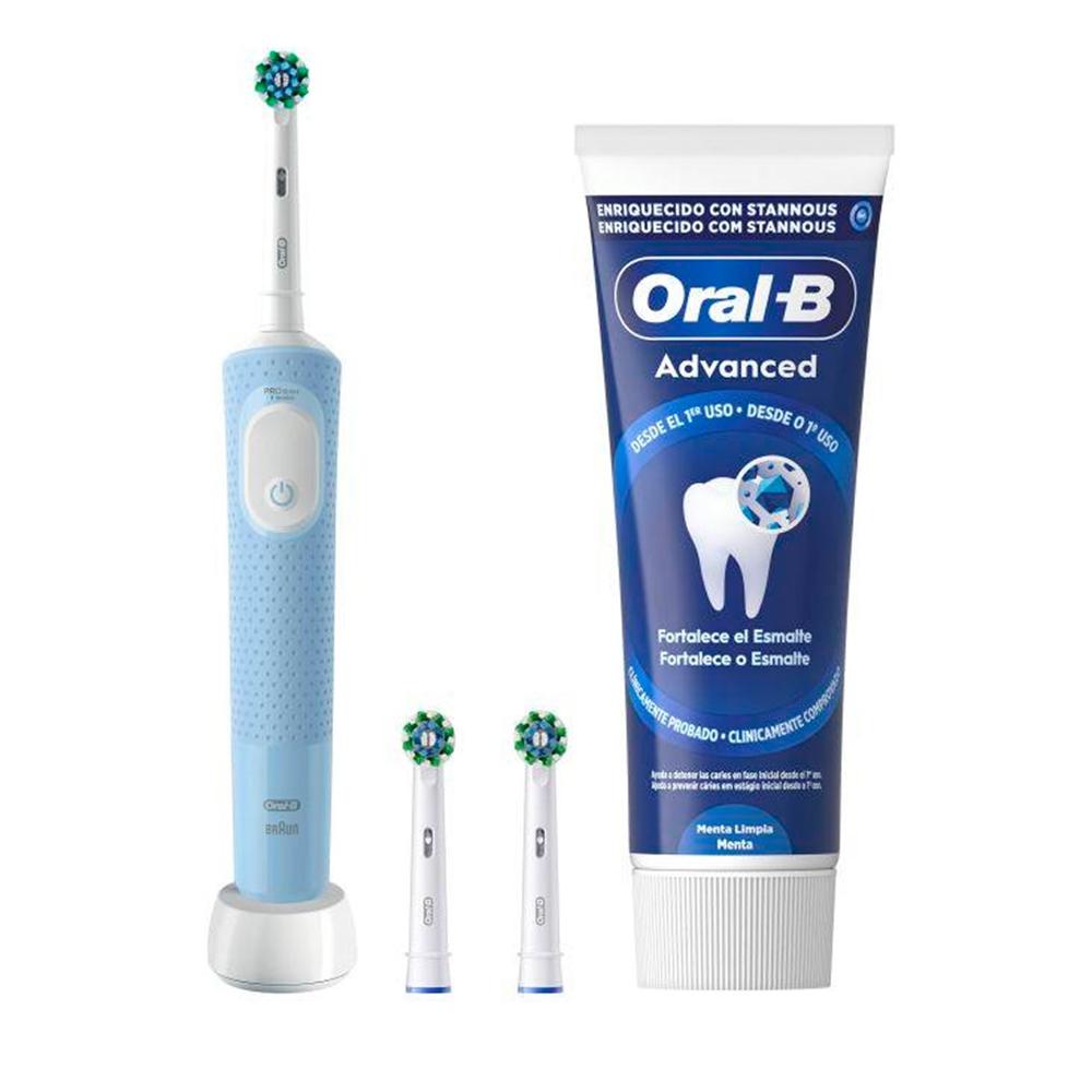 CEPILLO DENTAL ELECTRICO BRAUN ORAL-B VITALITY PRO BLANCO + 2 CABEZALES Y DENTIFRICO