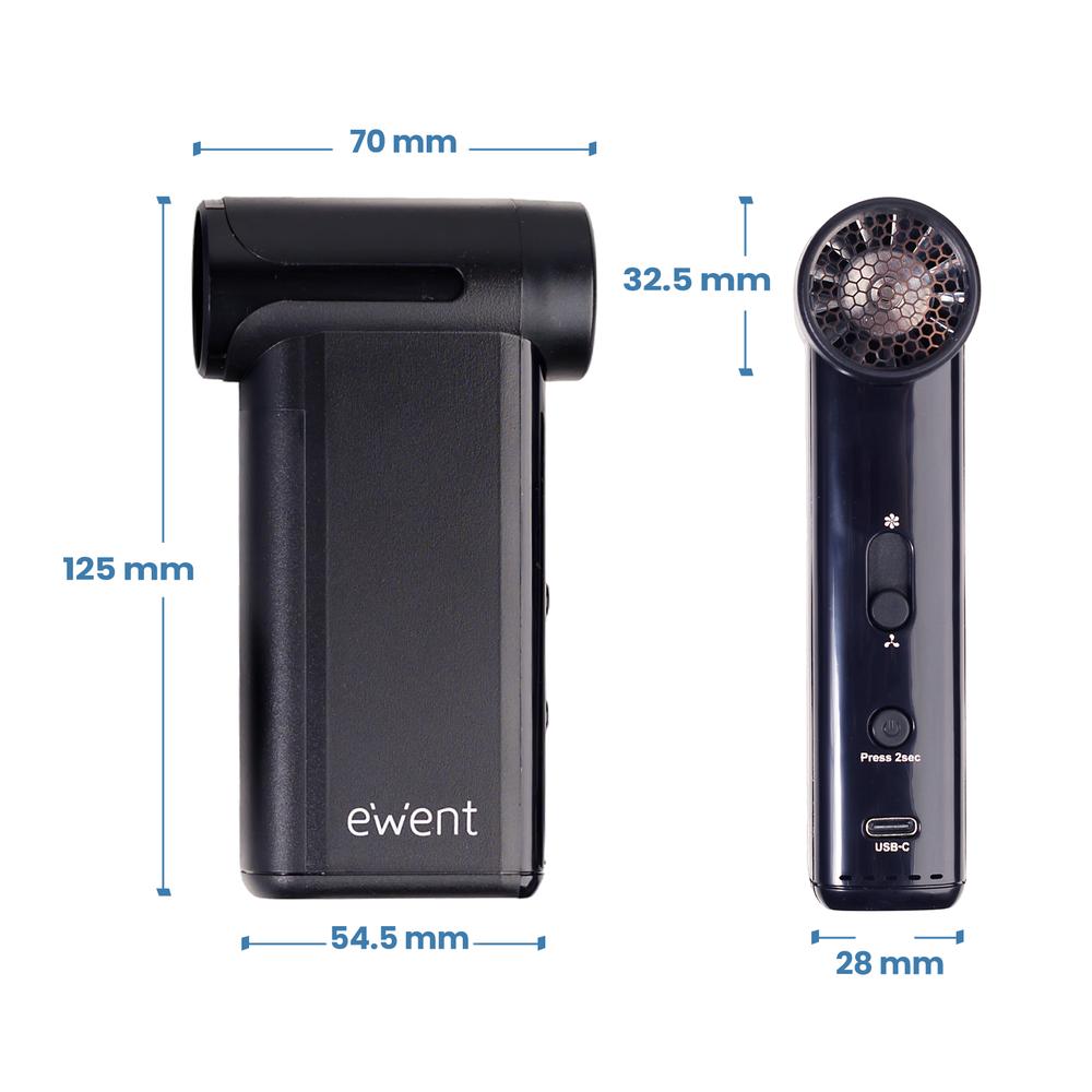 SOPLADOR DE AIRE ELECTRICO EWENT EW5682 180W 180000RPM 8000MAH RECARGABLE