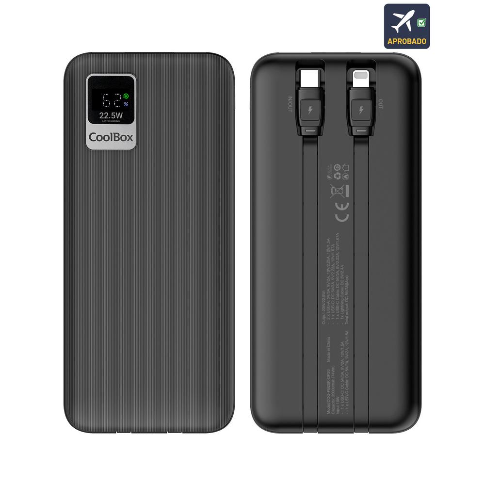 POWERBANK DP20 COOLBOX 20000MAH NEGRO
