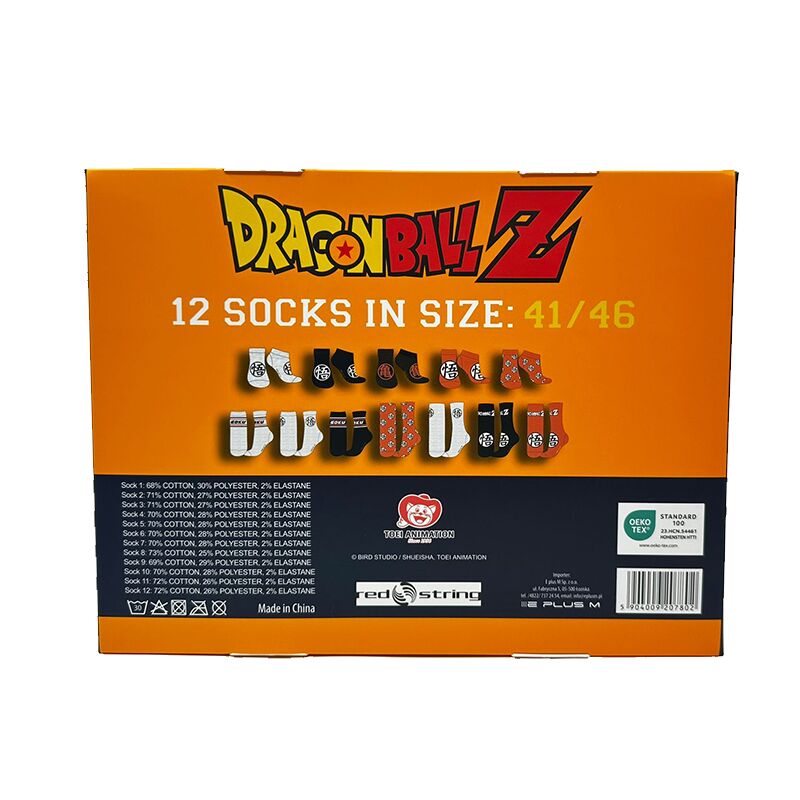 Caja regalo 12 pares calcetines Dragon Ball talla 41/46