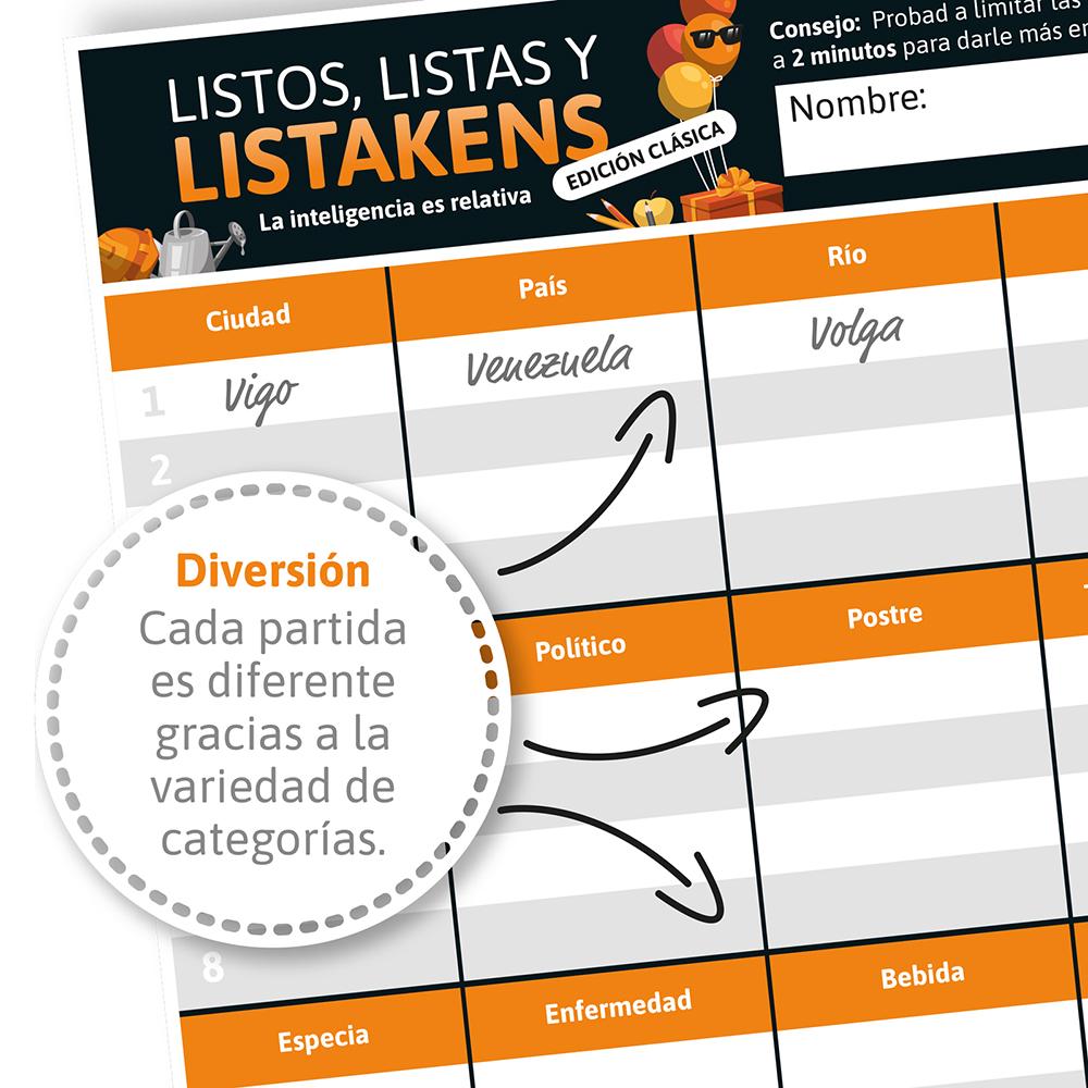 LISTOS LISTAS Y LISTAKENS EDICIÓN CLÁSICA