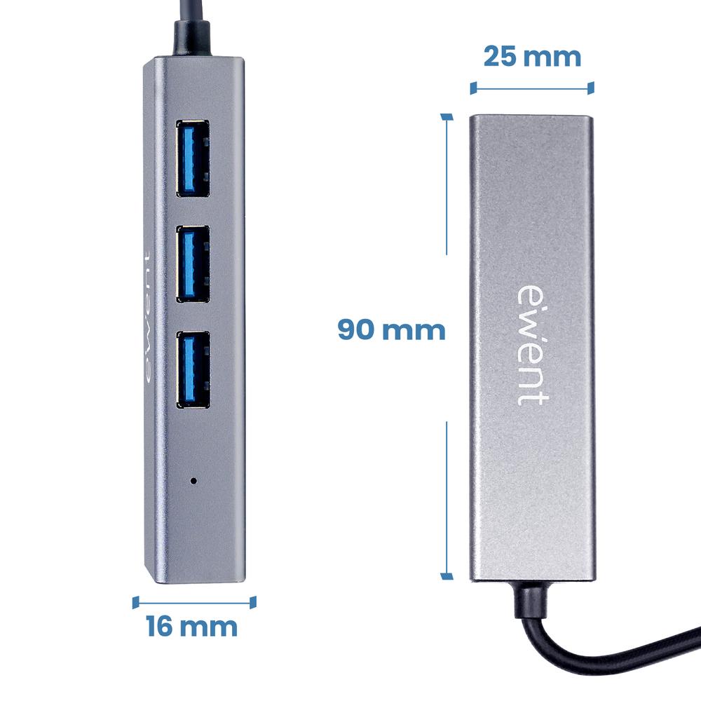 HUB EWENT EW1159 USB TIPO C / USB 3.2 4 EN 1