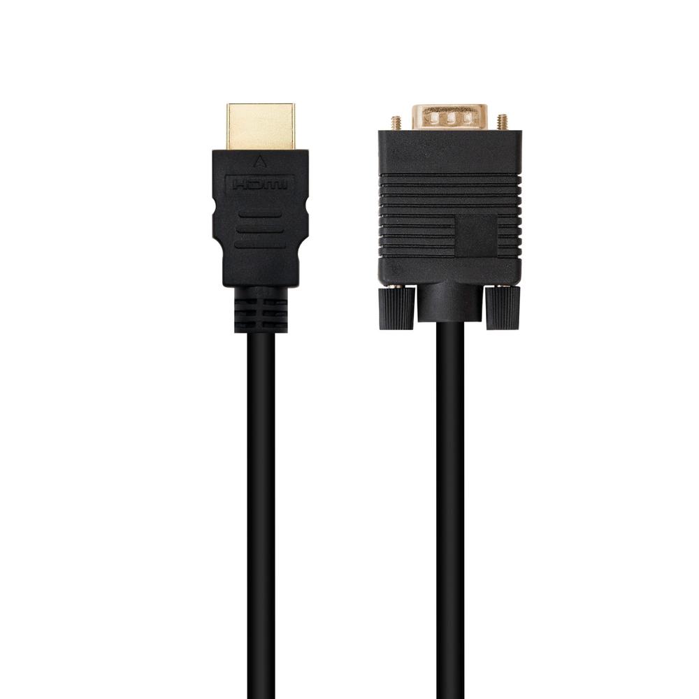 CABLE CONVERSOR HDMI A VGA NANOCABLE 1.8 M, NEGRO