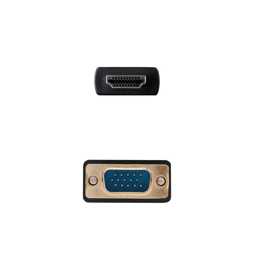 CABLE CONVERSOR HDMI A VGA NANOCABLE 1.8 M, NEGRO