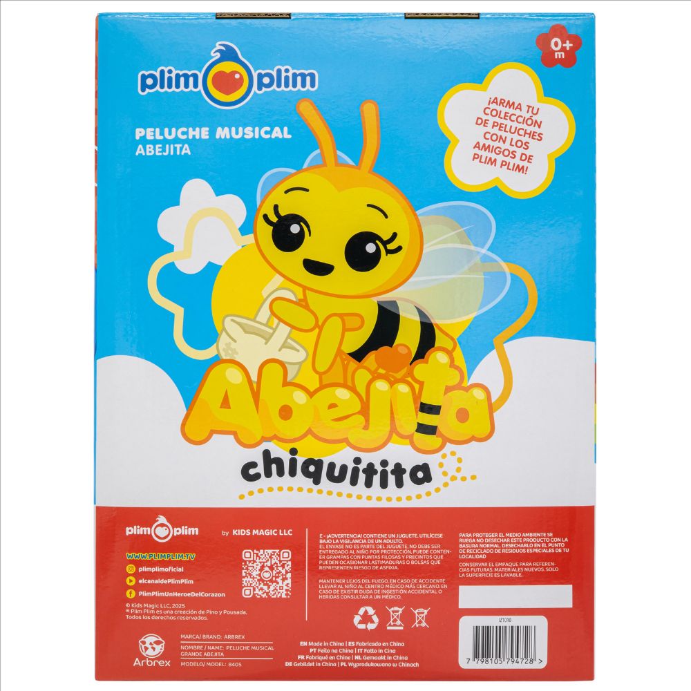 PELUCHE MUSICAL DX ABEJITA