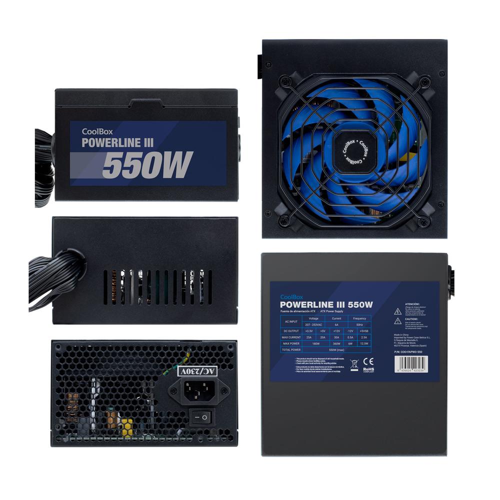 FUENTE DE ALIMENTACION COOLBOX ATX 550W POWERLINE III 85%