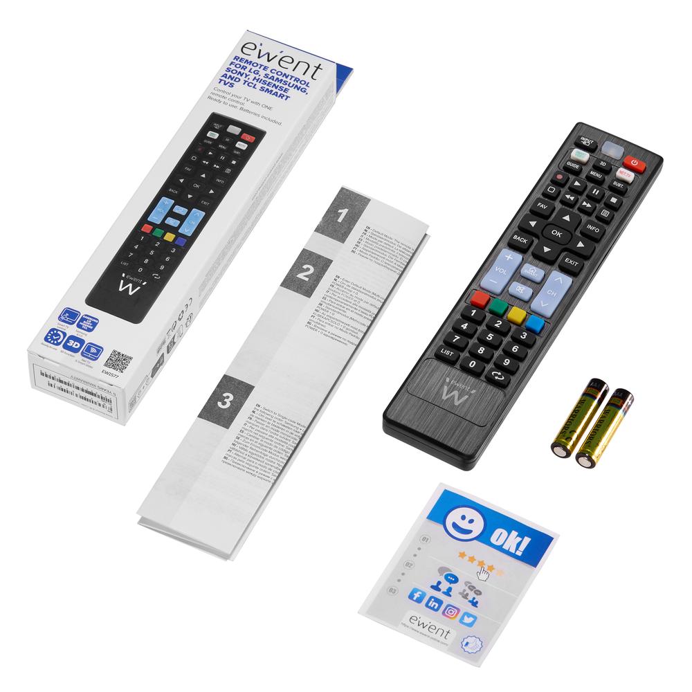 MANDO A DISTANCIA EWENT EW1577 PARA SMART TV LG/SAMSUNG/SONY/HISENSE/TCL