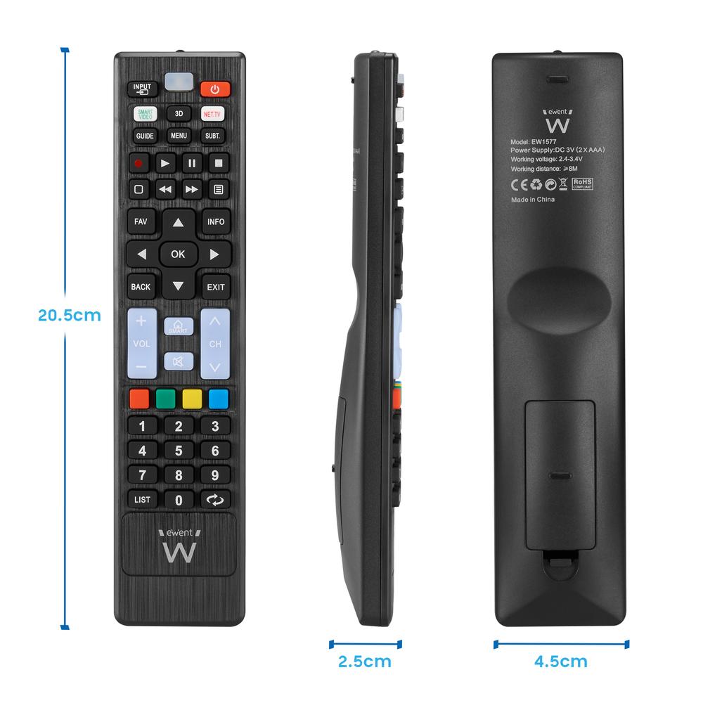 MANDO A DISTANCIA EWENT EW1577 PARA SMART TV LG/SAMSUNG/SONY/HISENSE/TCL