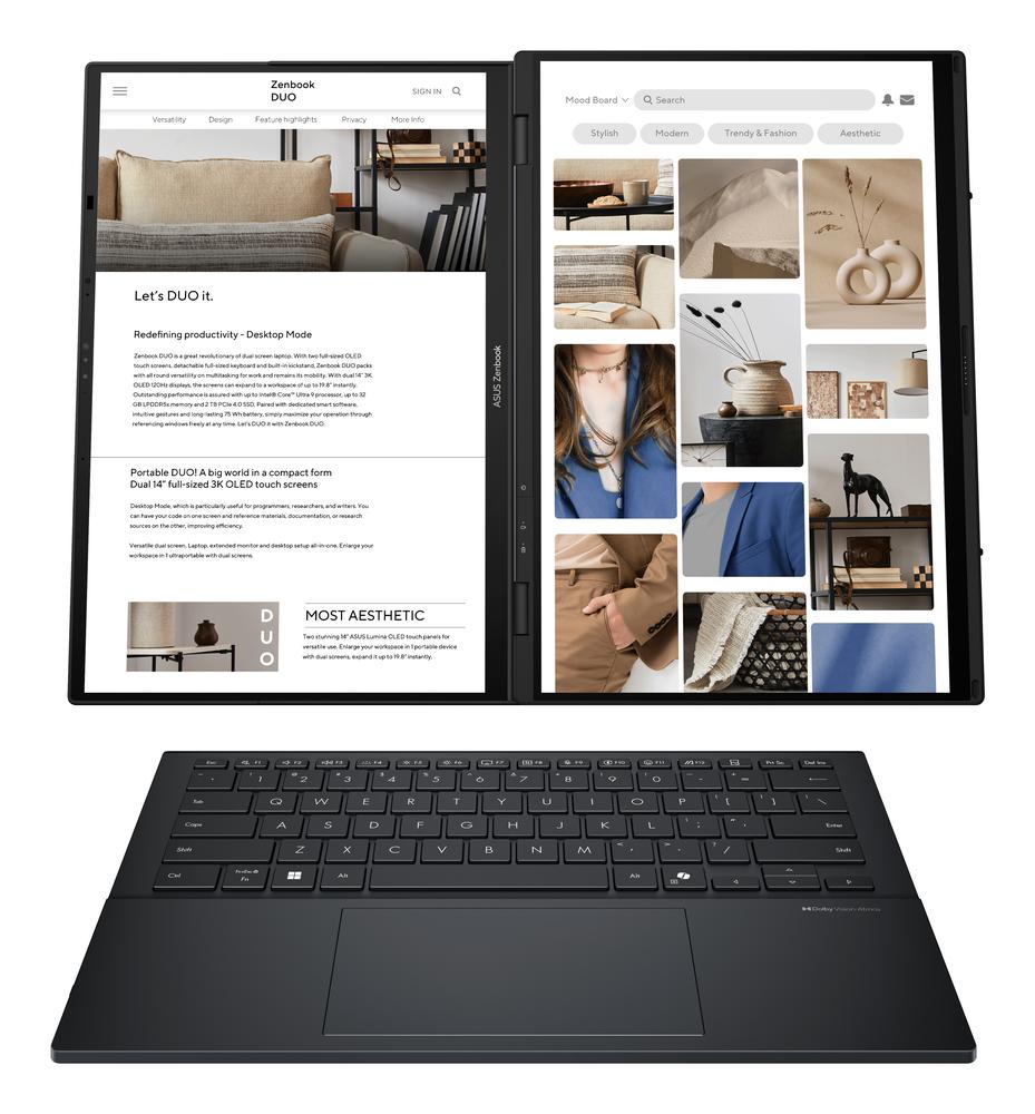 PORTATIL ASUS ZENBOOK DUO UX8406CA-QL336W U7-255H/ 32GB/ SSD 1TB/ 14" FHD+/ W11H