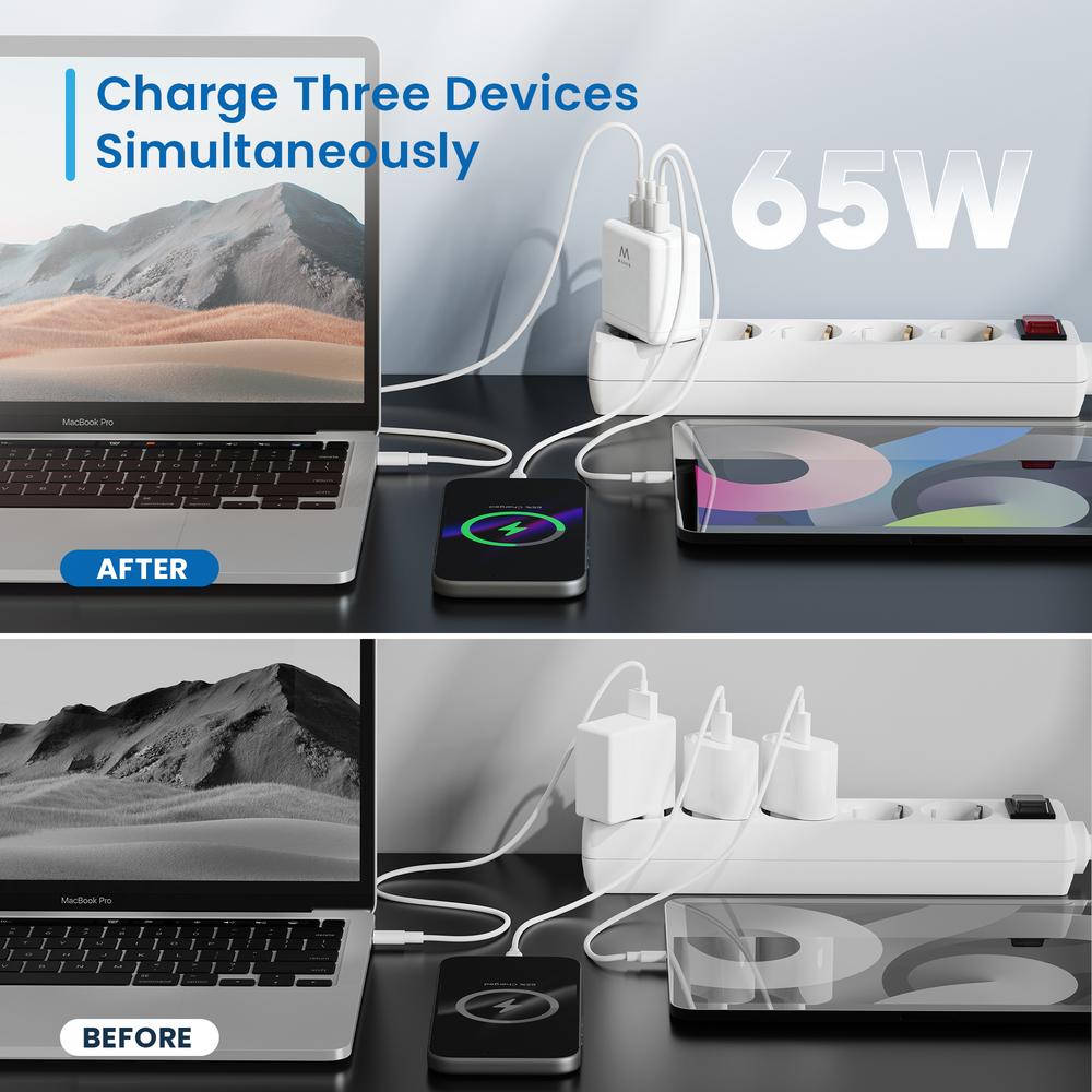 CARGADOR EWENT EW1333 95W 2X USB TIPO C / USB TIPO A