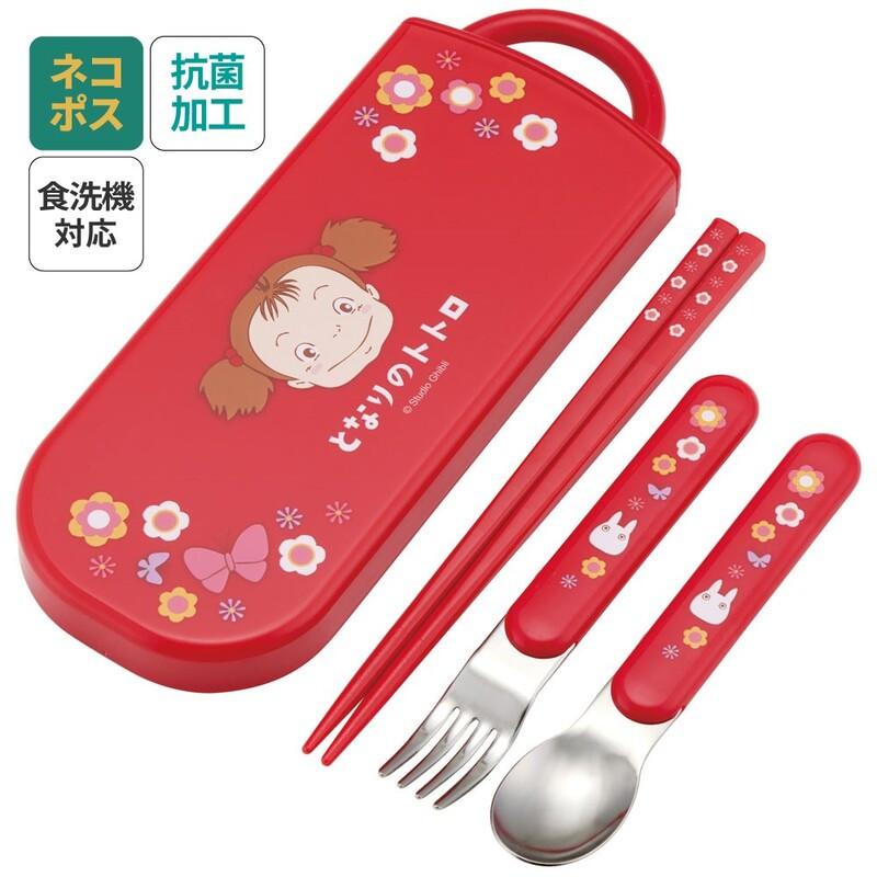 MEI ESTUCHE PALILLOS CUCHARA TENEDOR ROJOS 20 x 7,5 CM MI VECINO TOTORO RE-RUN