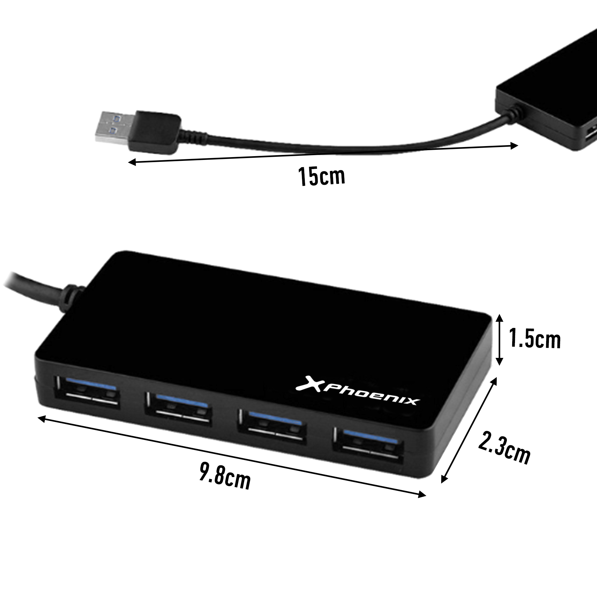HUB PHOENIX USB 4 PUERTOS USB 3.0 PORTATIL