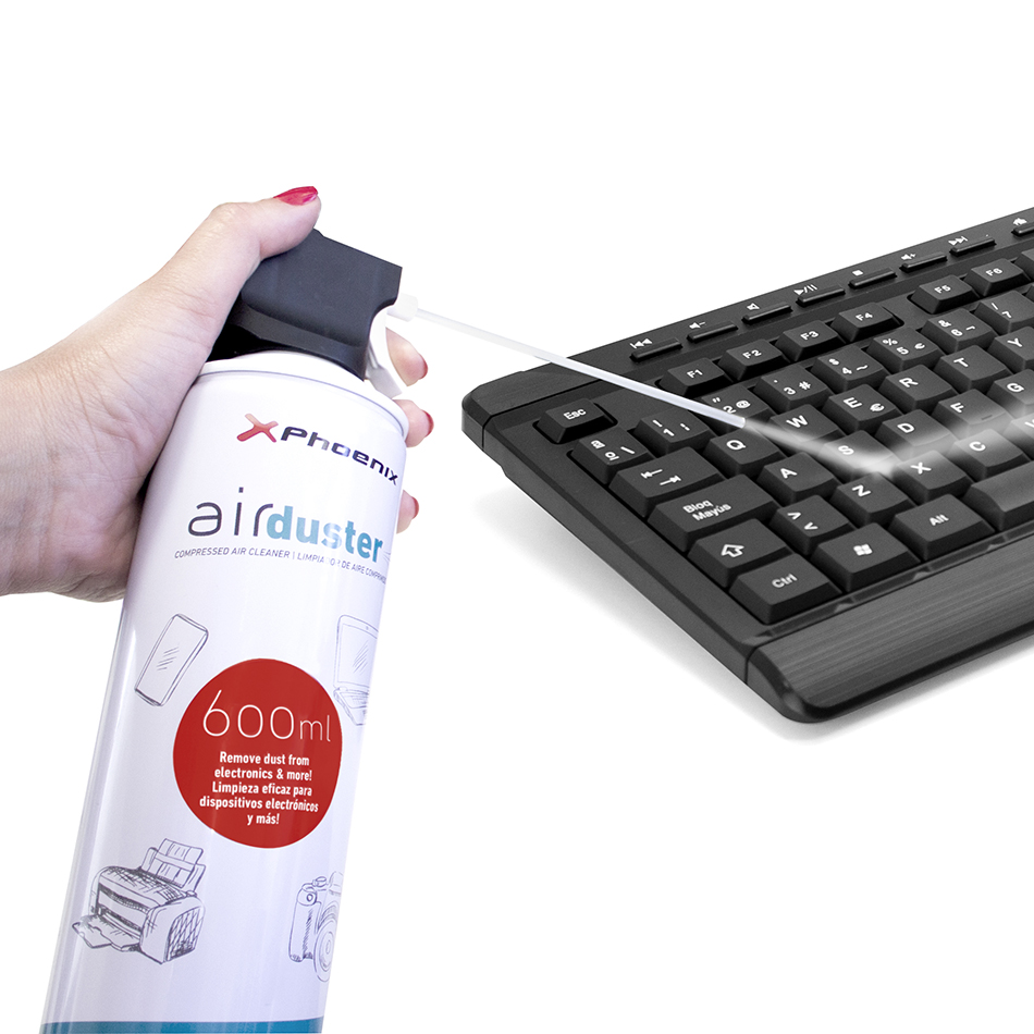 LIMPIADOR DE AIRE COMPRIMIDO PHOENIX AIRDUSTER 600ML/ USO VERTICAL