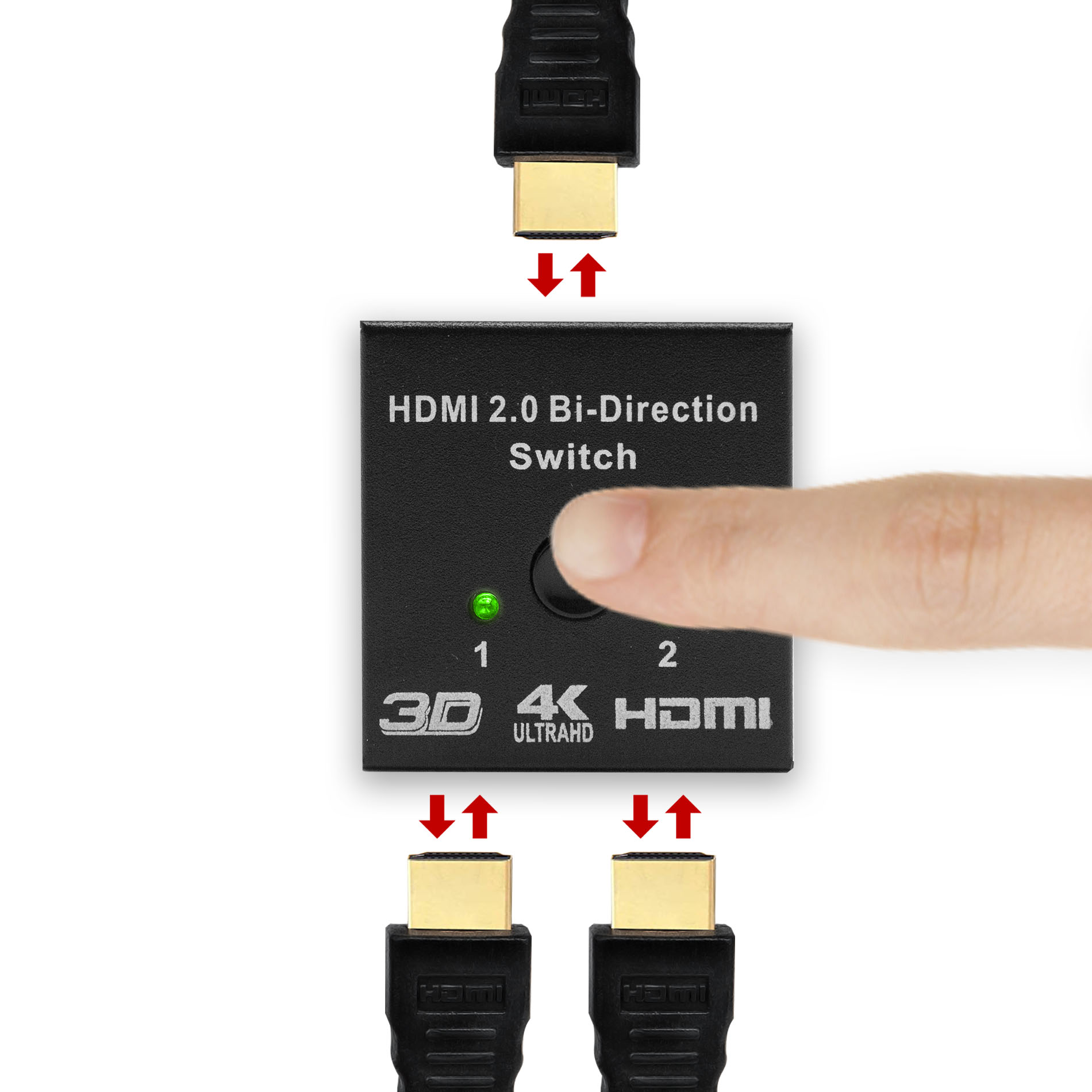 HUB 2 HDMI SPLITTER 4K CON CONMUTADOR MANUAL
