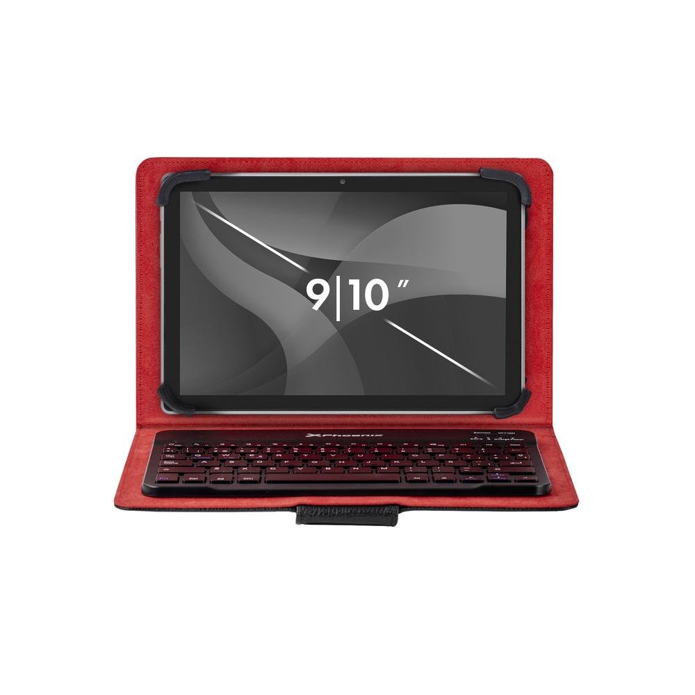 Funda Universal Phoenix para tablet hasta 10 pulgadas Universal teclado Bluetooth Roja