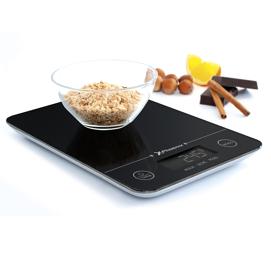 Bascula Phoenix de cocina digital negra maximo 5kg