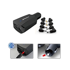 CARGADOR ADAPTADOR UNIVERSAL 90W PHOENIX PHLAPTOPCARCHARGER PARA COCHE / VEHICULO/ MECHERO PARA PORTATIL / NETBOOKS / PUERTO USB 5V INCLUYE 12 TIPS