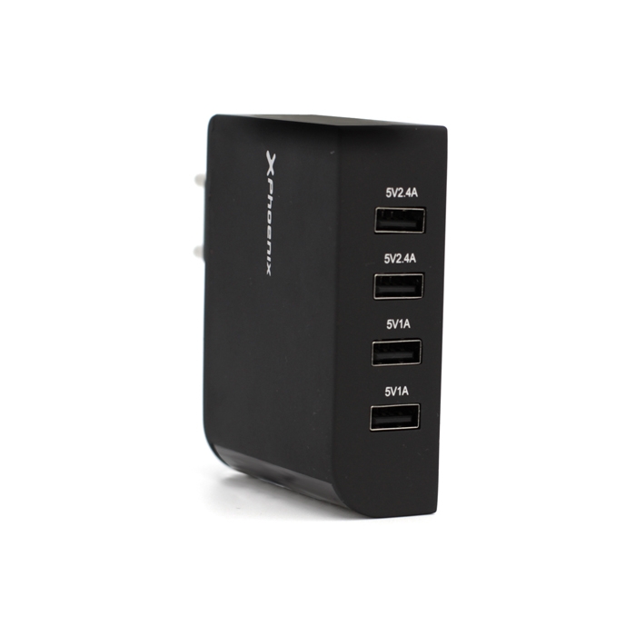 CARGADOR DE PARED 5.1V DE 4 ENTRADAS USB 2.1A