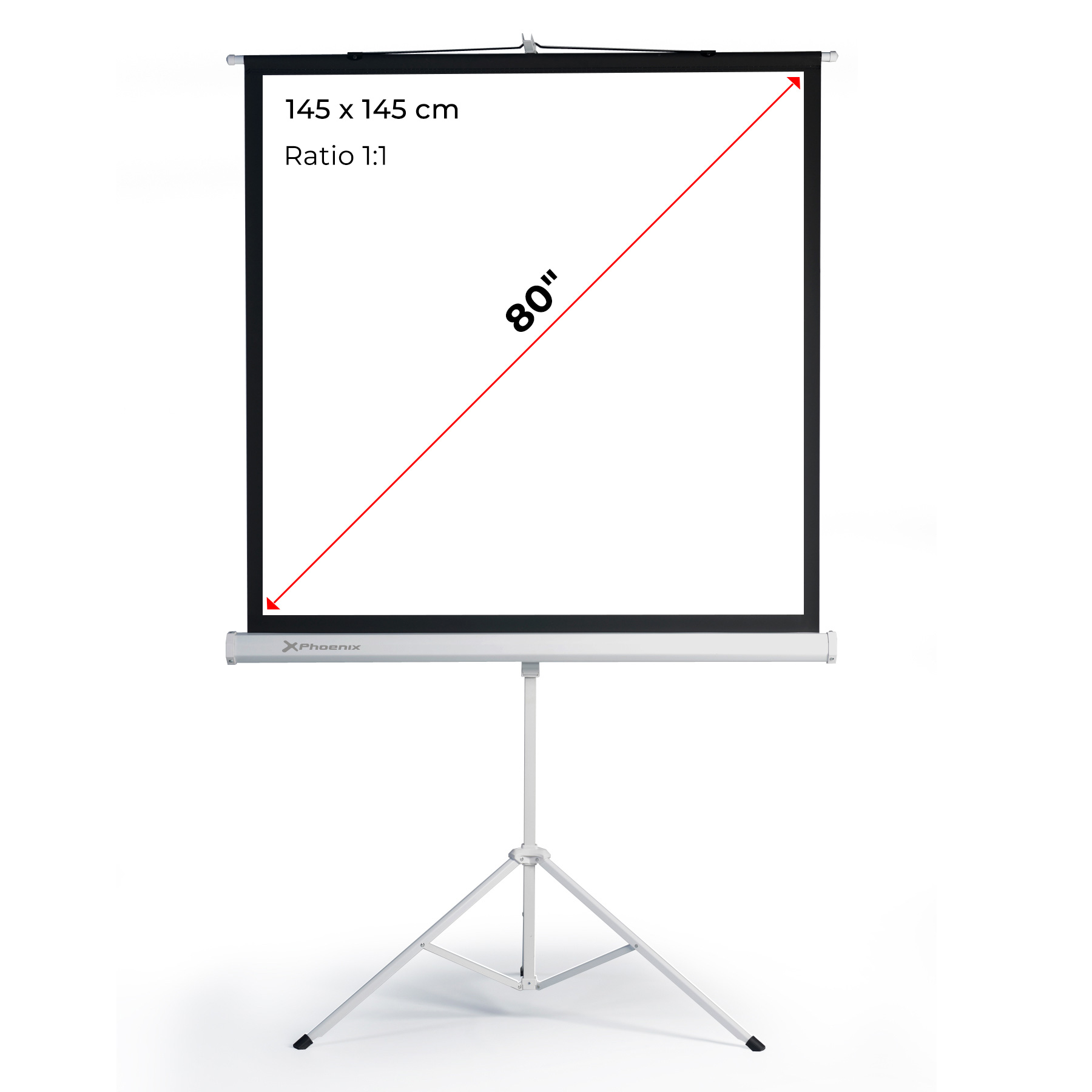 Pantalla trípode proyección 80"