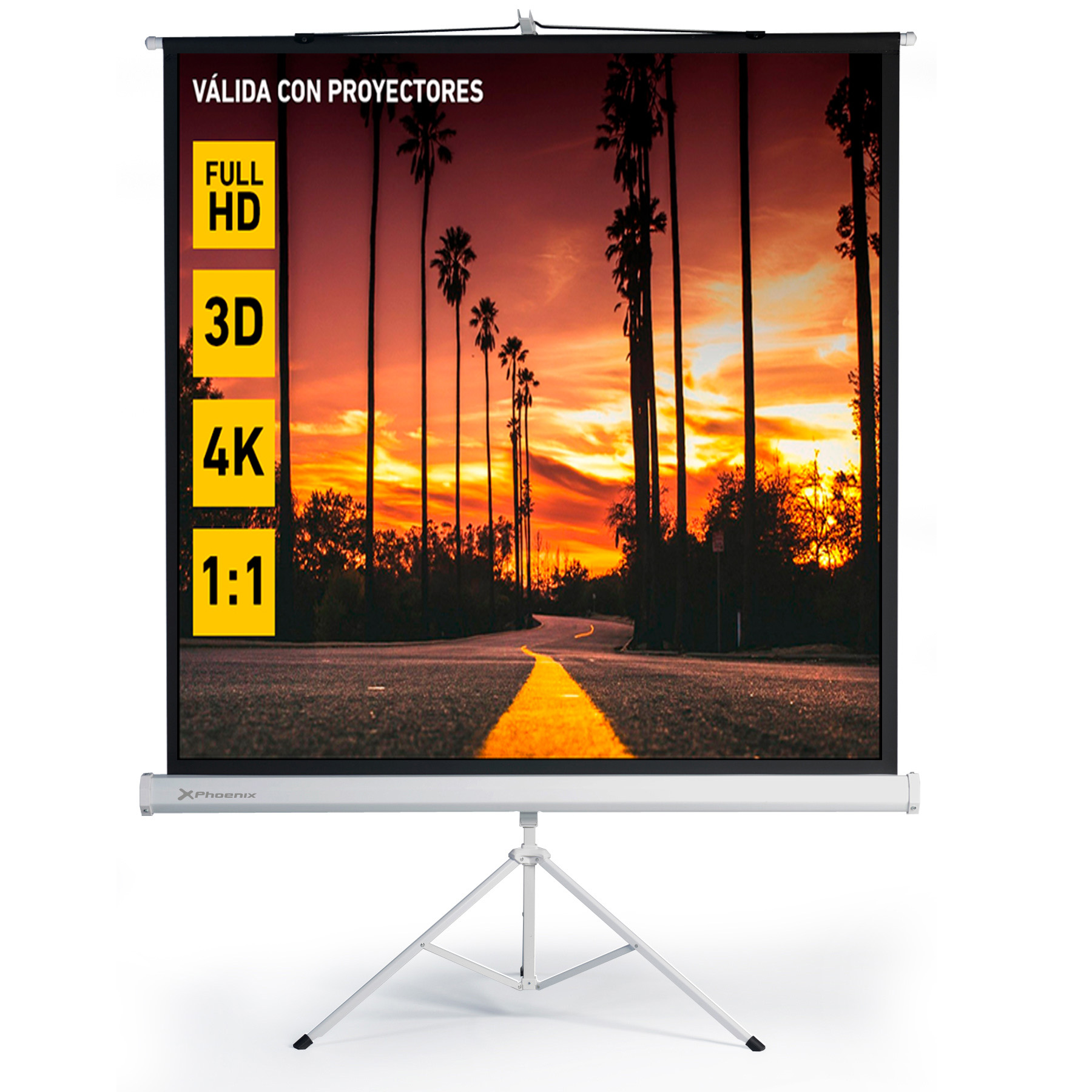 Pantalla trípode proyección 112"