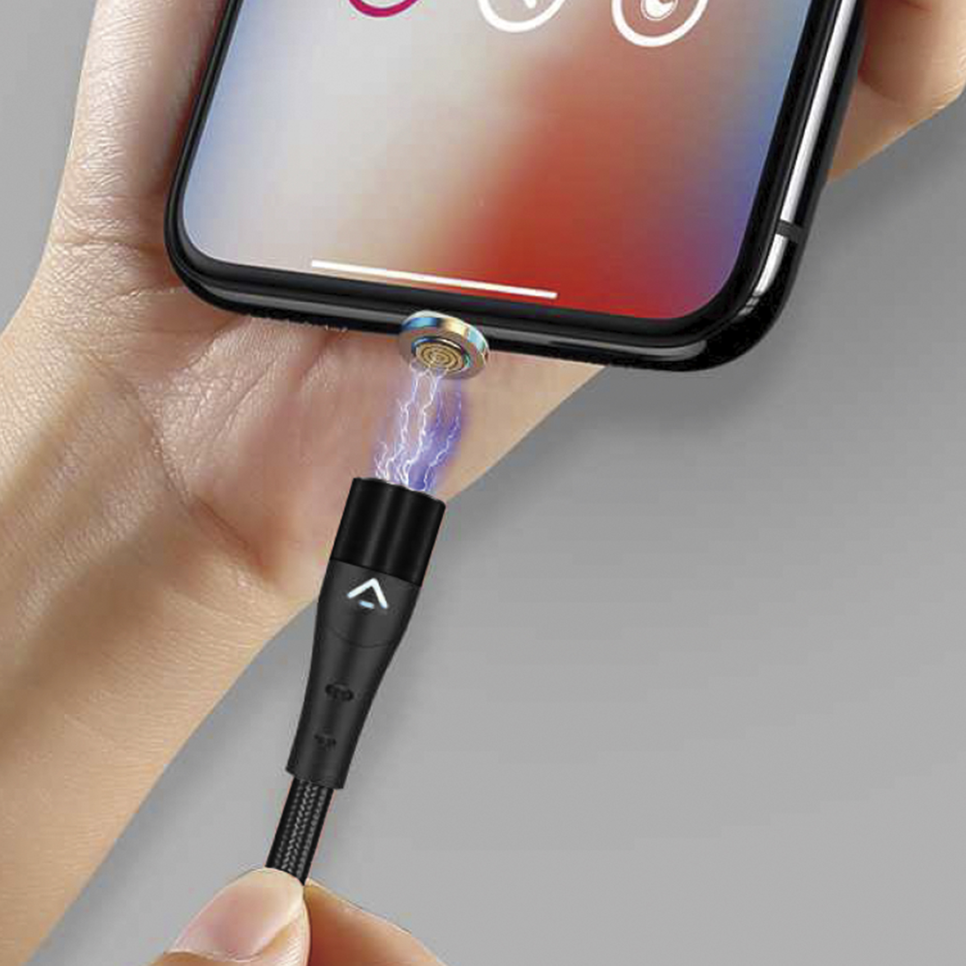 Cable de Carga Rápida 3A y Datos, Magnético, Micro USB, 1 m