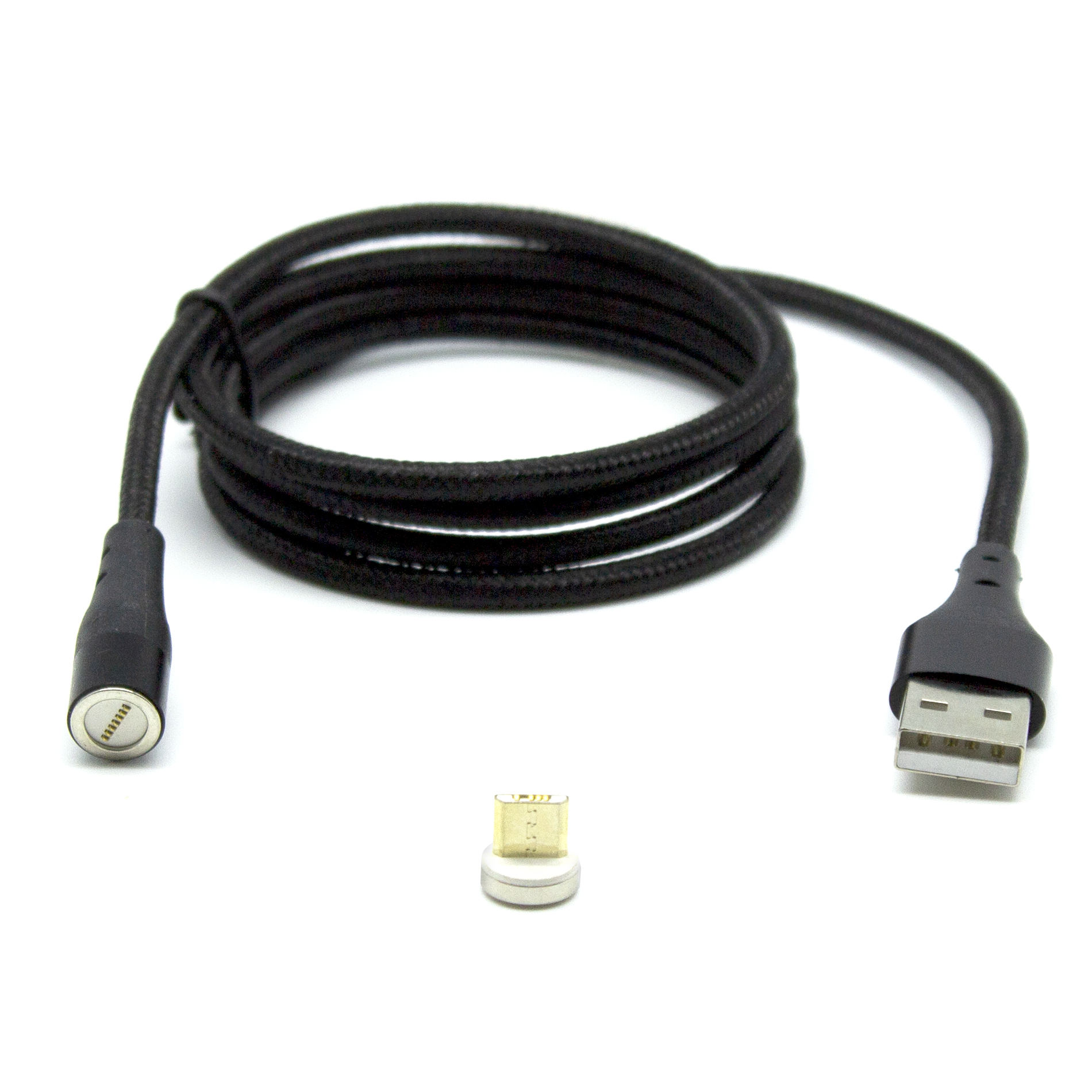 Cable de Carga Rápida 3A y Datos, Magnético, Micro USB, 1 m