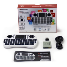 MINI TECLADO INALAMBRICO WIRELESS 2.4GHZ PHOENIX TOUCHPAD MULTIMEDIA SMART TV / TVBOX / ANDROID TV / COLOR BLANCO Y NEGRO