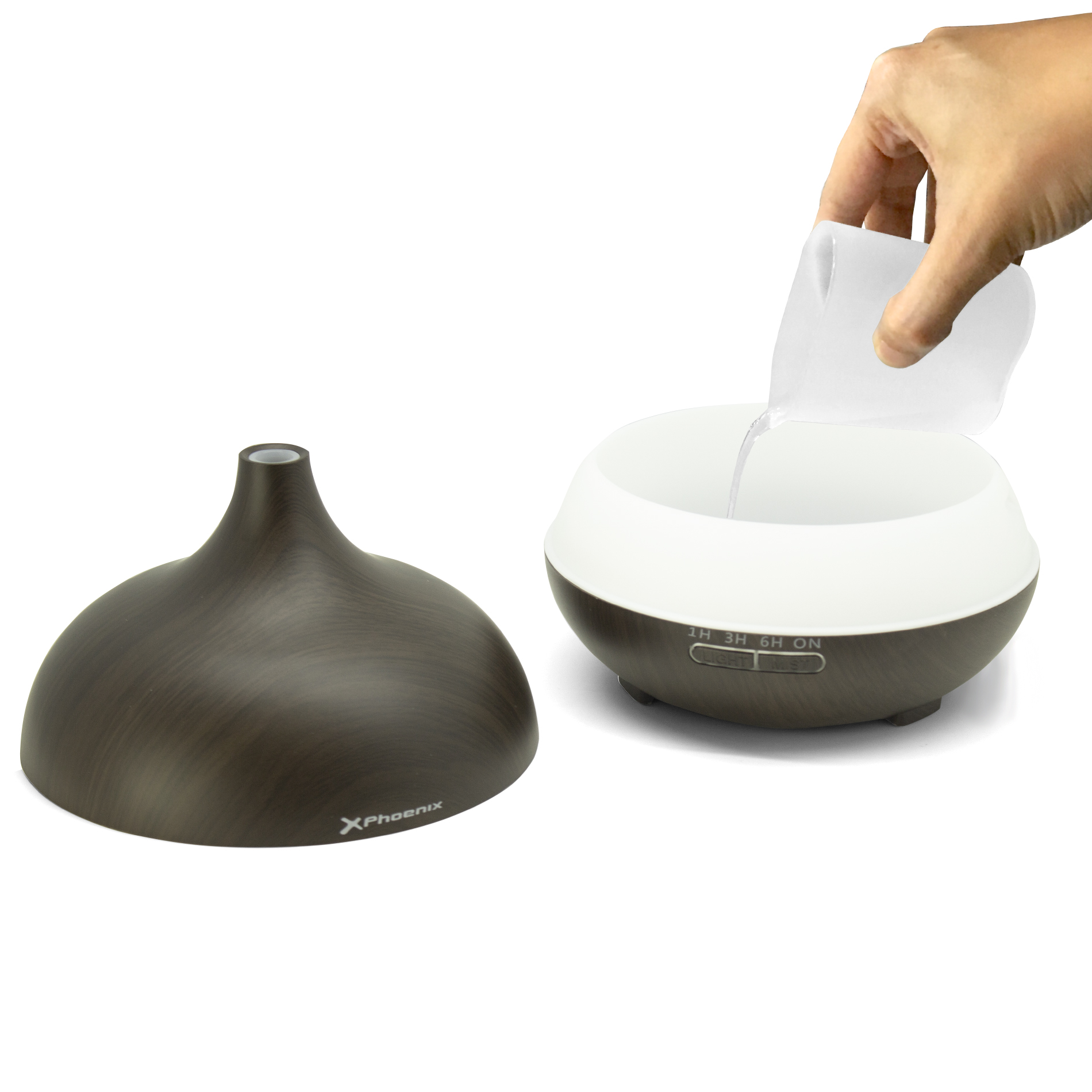 Humidificador Phoenix ZenO2 400 ml marron oscuro con control remoto