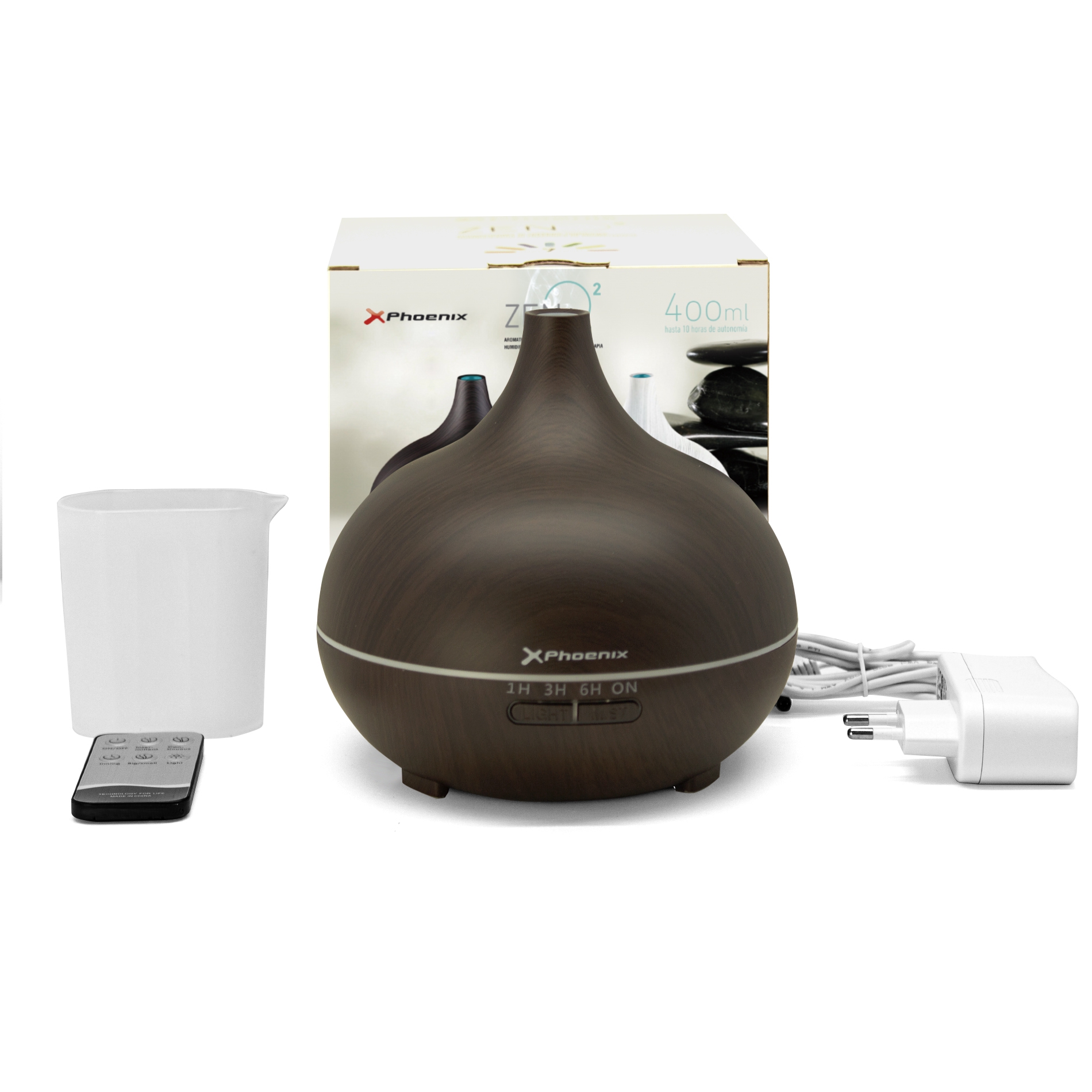 Humidificador Phoenix ZenO2 400 ml marron oscuro con control remoto