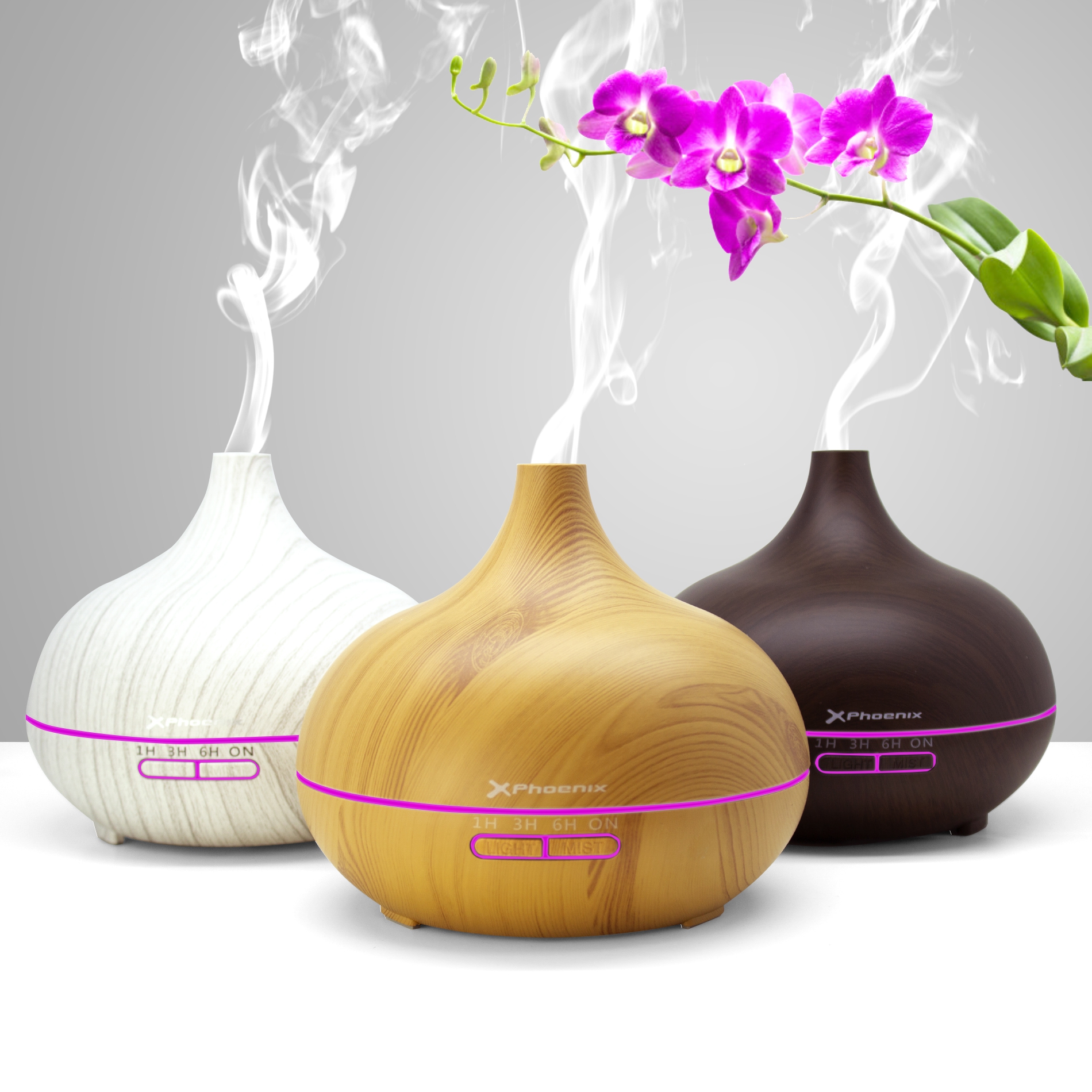 Humidificador Phoenix ZenO2 400 ml marron oscuro con control remoto
