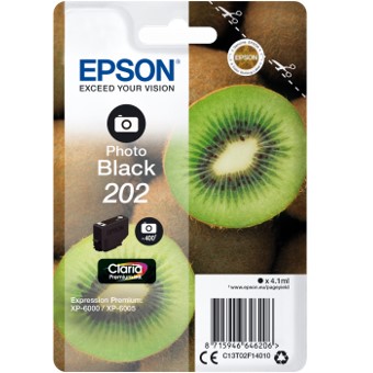 CARTUCHO TINTA EPSON C13T02F14010 SINGLEPACK FOTO NEGRO 202 CLARIA PREMIUM INK XP-6000 / XP-6005 / KIWI