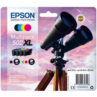 MULTIPACK TINTA EPSON 502XL NEGRO CIAN MAGENTA AMARILLO INK