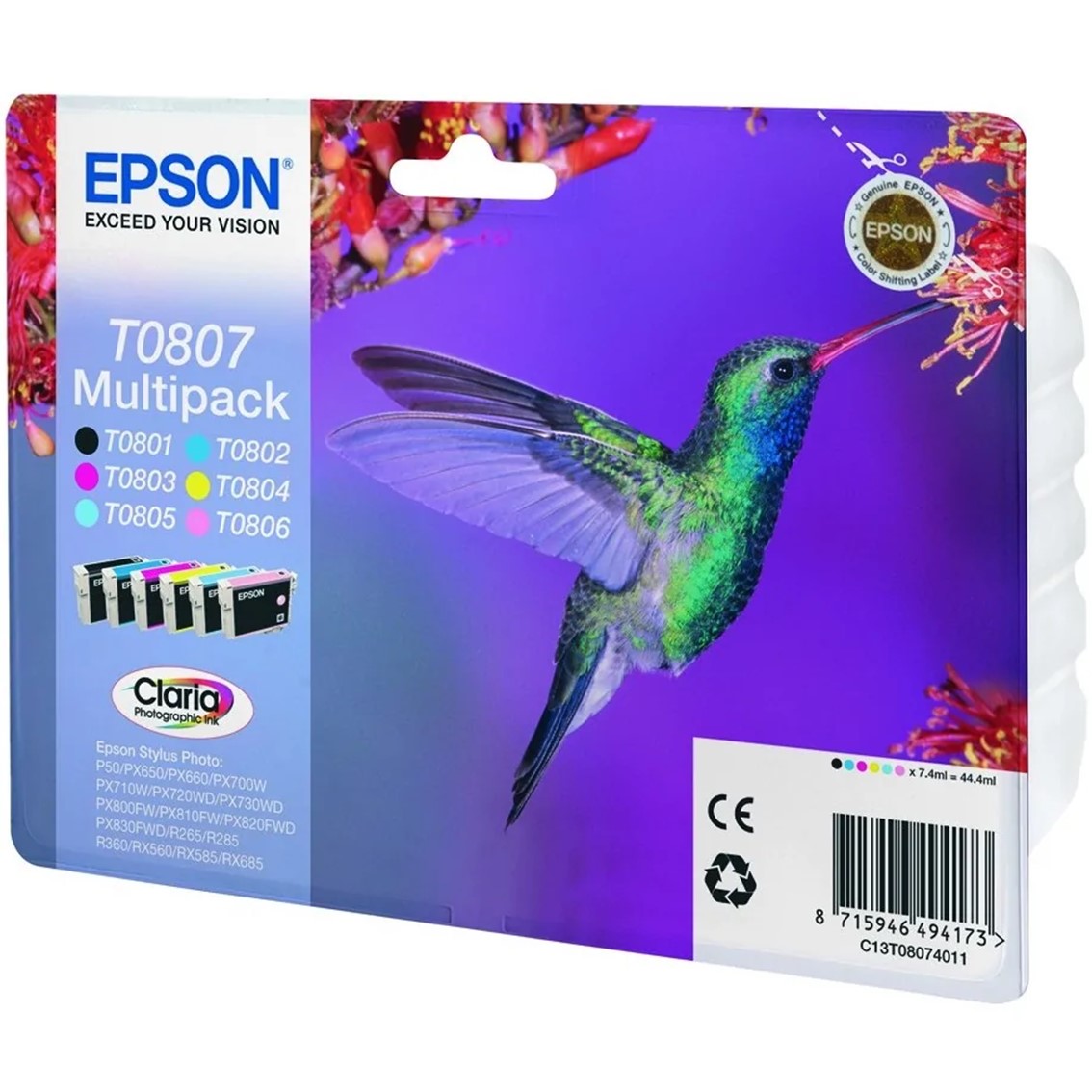 MULTIPACK TINTA EPSON T08074 T080140+240+340+440 +540+640/ COLIBRI