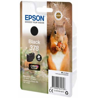 CARTUCHO TINTA EPSON C13T37814010 SINGLEPACK NEGRO 378 CLARIA PHOTO HD INK XP-8500 ARDILLA