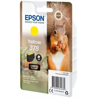CARTUCHO TINTA EPSON C13T37844010 SINGLEPACK AMARILLO 378 CLARIA PHOTO HD INK XP-8500 ARDILLA