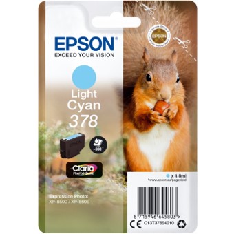 CARTUCHO TINTA EPSON C13T37854010 SINGLEPACK LIGHT CYAN 378 CLARIA PHOTO HD INK XP-8500 ARDILLA