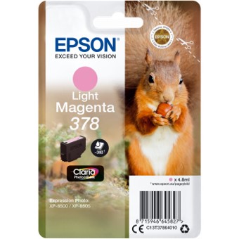 CARTUCHO TINTA EPSON C13T37864010 SINGLEPACK LIGHT MAGENTA 378 CLARIA PHOTO HD INK XP-8500 ARDILLA