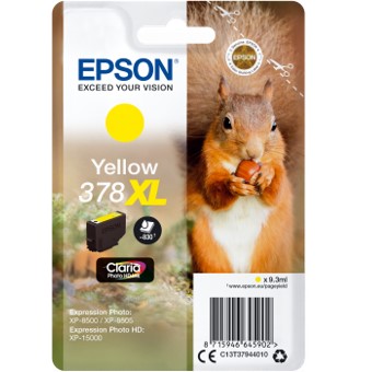 CARTUCHO TINTA EPSON C13T37944010 SINGLEPACK AMARILLO 378XL CLARIA PHOTO HD INK ARDILLO