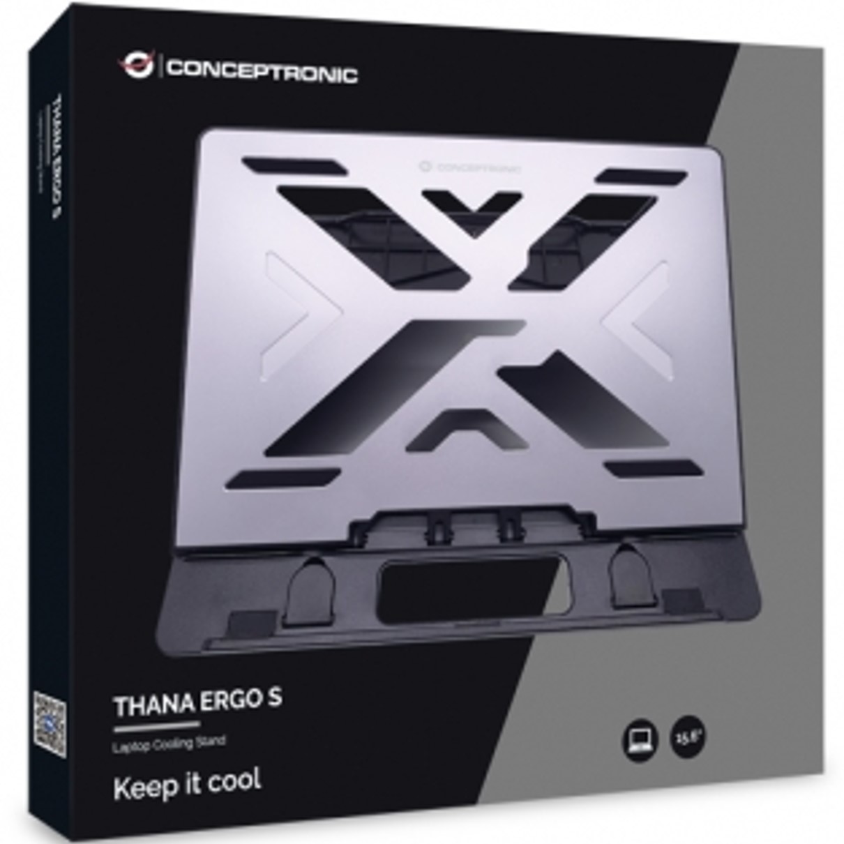 SOPORTE / BASE DE REFRIGERACION CONCEPTRONIC PARA PORTATILES HASTA 15.6" ALUMINIO GRIS
