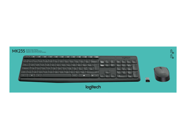TECLADO + MOUSE LOGITECH MK235 WIRELESS INALAMBRICO PORTUGUES