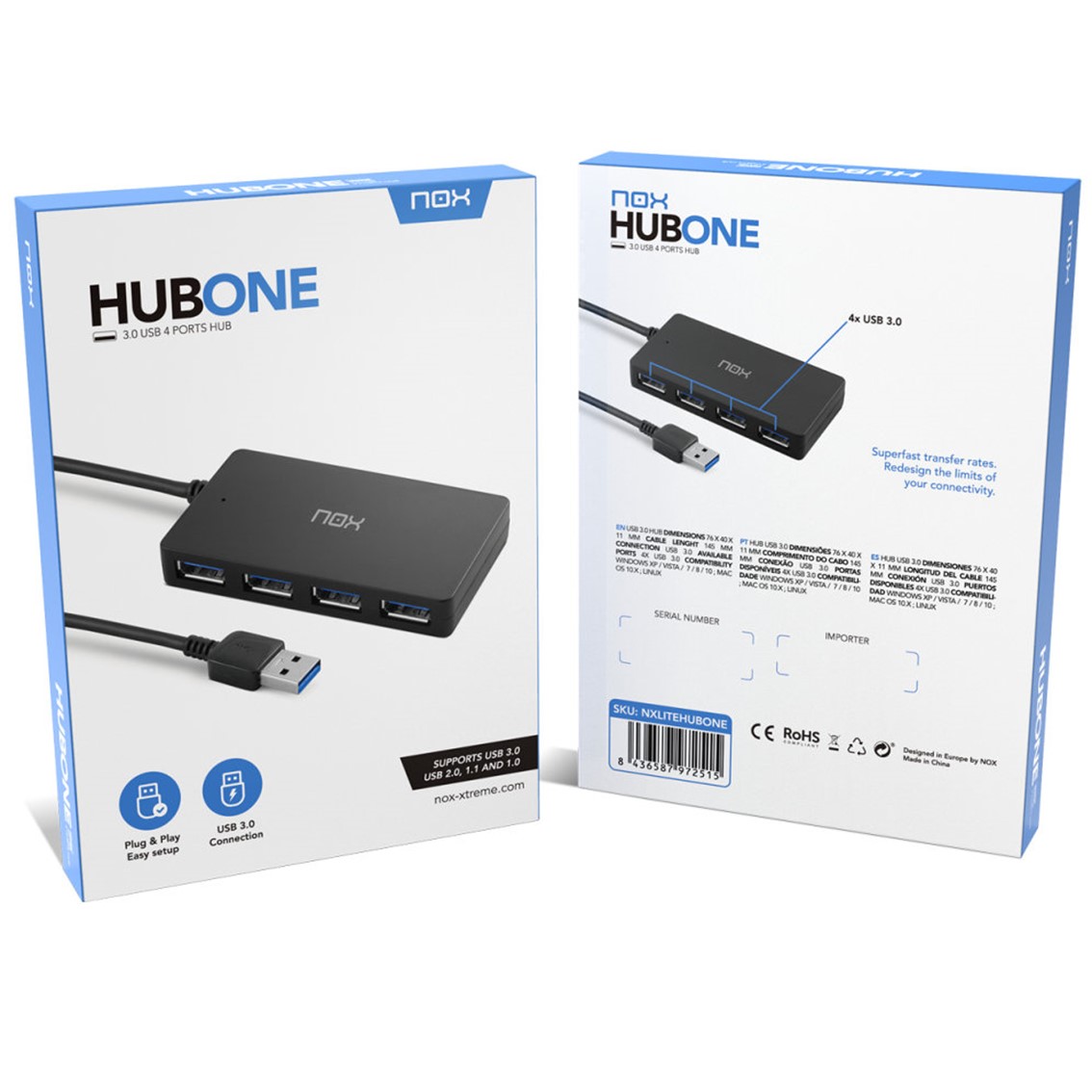 HUB NOX USB 3.0 4 PUERTOS
