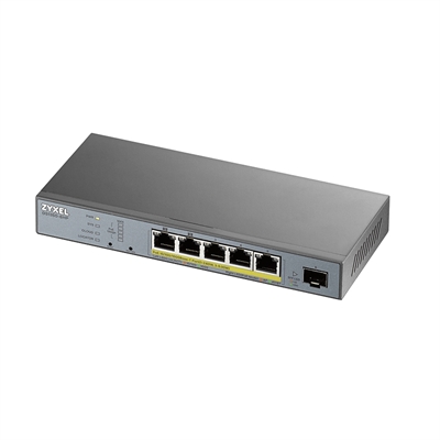 SWITCH 6 PUERTOS ZYXEL GS1350-6HP-EU0101F 5 PUERTOS GIGABIT ETHERNET + 1 PUERTO SFP