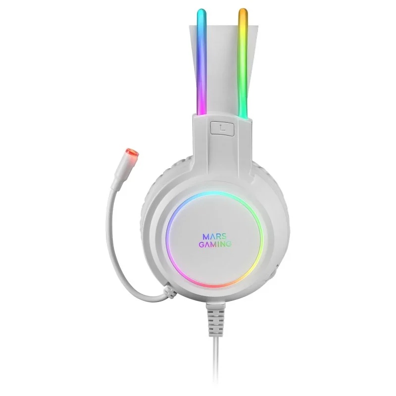 AURICULARES MARS GAMING MHRGBW JACK 3.5MM + USB CON MICROFONO COMPATIBLES CON WINDOWS/ PS4/ PS5/ XBOX ONE/ XBOX SERIES X/S/ NINTENDO SWITCH/ MAC/ SMARTPHONE/ TABLET