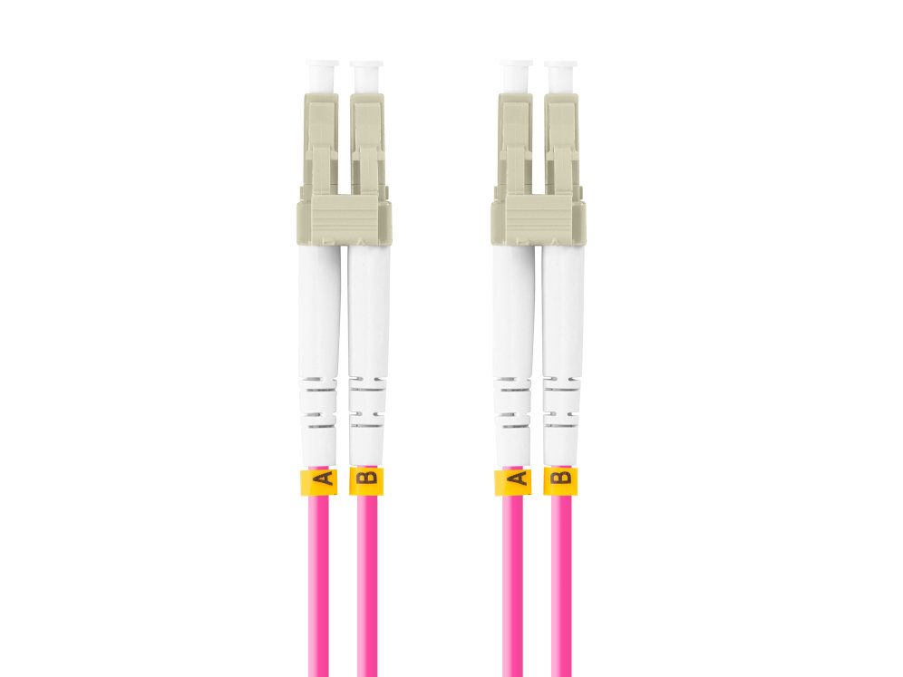 LATIGUILLO FIBRA OPTICA LC/UPC LANBERG 2M MULTI DUPLEX OM4 50/125 LSZH VIOLETA