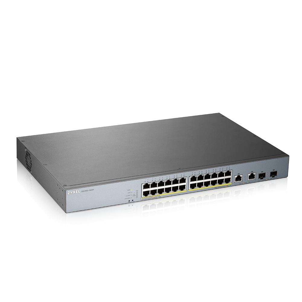 SWITCH 26 PUERTOS ZYXEL GS1350-26HP-EU0101F 24xGB PoE 2xSFP 375W